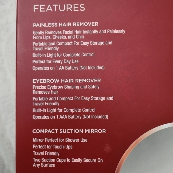 NIB VIVITAR Face Essentials Gift Set Painless Hair Eyebrow Remover Mirror New - Picture 8 of 10